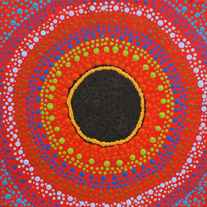 Aboriginal Artwork by Lisa Napanangka Marshall, Ngapa Jukurrpa (Water Dreaming) - Pirlinyarnu, 30x30cm - ART ARK®