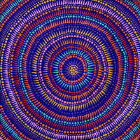 Aboriginal Artwork by Veronica Napangardi Williams, Ngapa Jukurrpa (Water Dreaming) - Pirlinyarnu, 30x30cm