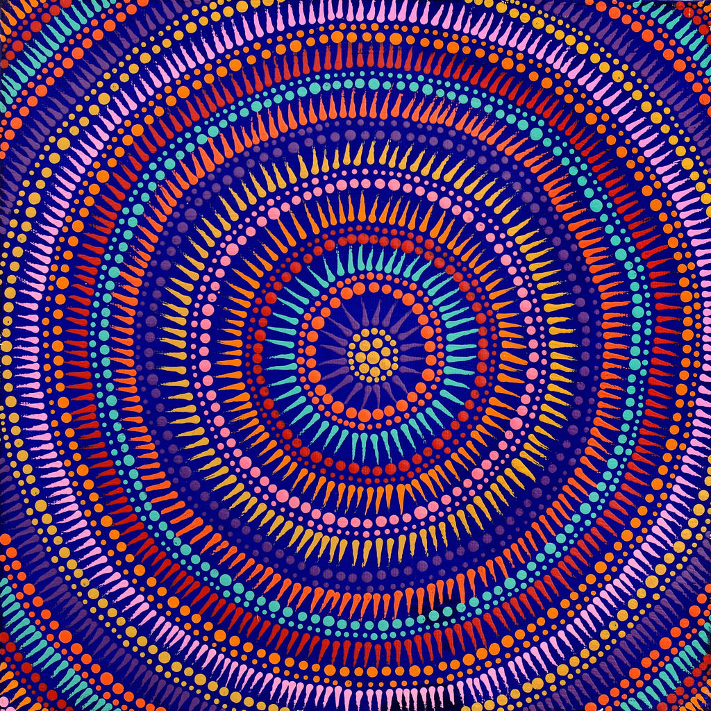 Aboriginal Artwork by Veronica Napangardi Williams, Ngapa Jukurrpa (Water Dreaming) - Pirlinyarnu, 30x30cm - ART ARK®