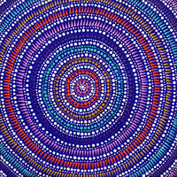 Aboriginal Artwork by Veronica Napangardi Williams, Ngapa Jukurrpa (Water Dreaming) - Pirlinyarnu, 30x30cm