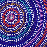 Aboriginal Artwork by Veronica Napangardi Williams, Ngapa Jukurrpa (Water Dreaming) - Pirlinyarnu, 30x30cm