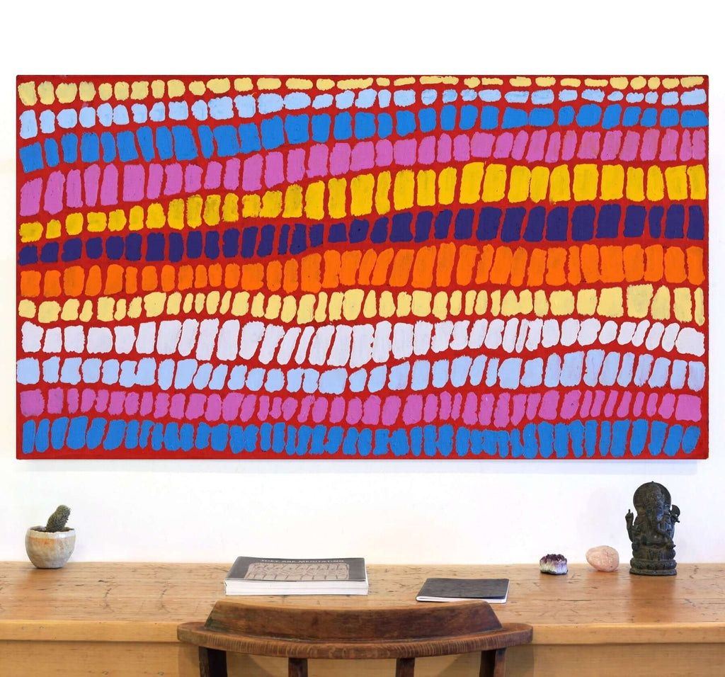 Aboriginal Art by Alice Nampitjinpa Dixon, Pura - Bush berries, 137x76cm - ART ARK®
