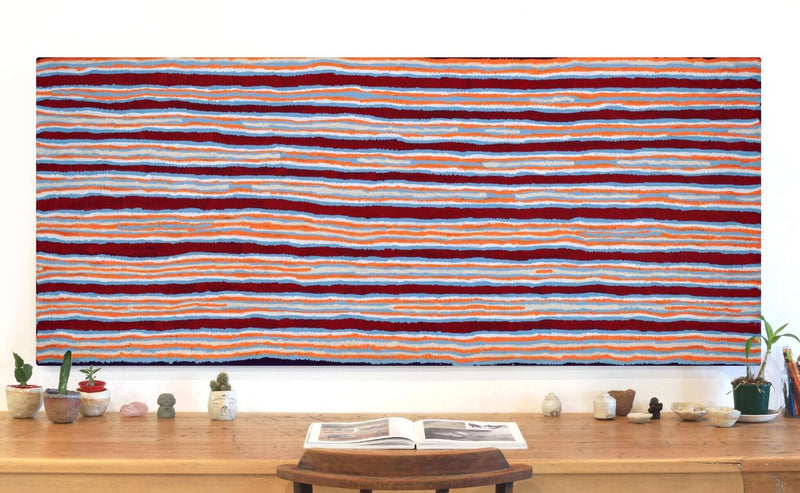 Aboriginal Artwork by Alice Nampitjinpa Dixon, Tali Tali - Sandhills, 183x77cm