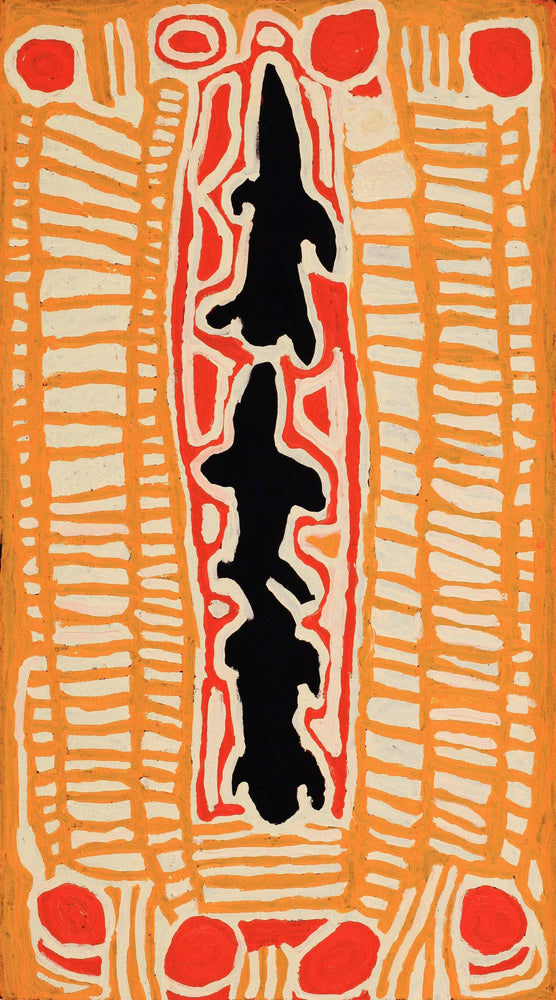 Aboriginal Artwork by Alice Nampitjinpa Dixon, Tjilkamala - Porcupine rockhole, 90x50cm