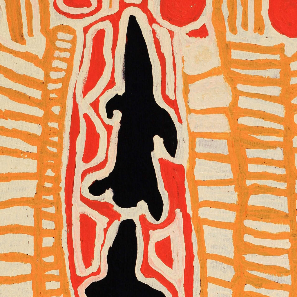 Aboriginal Artwork by Alice Nampitjinpa Dixon, Tjilkamala - Porcupine rockhole, 90x50cm