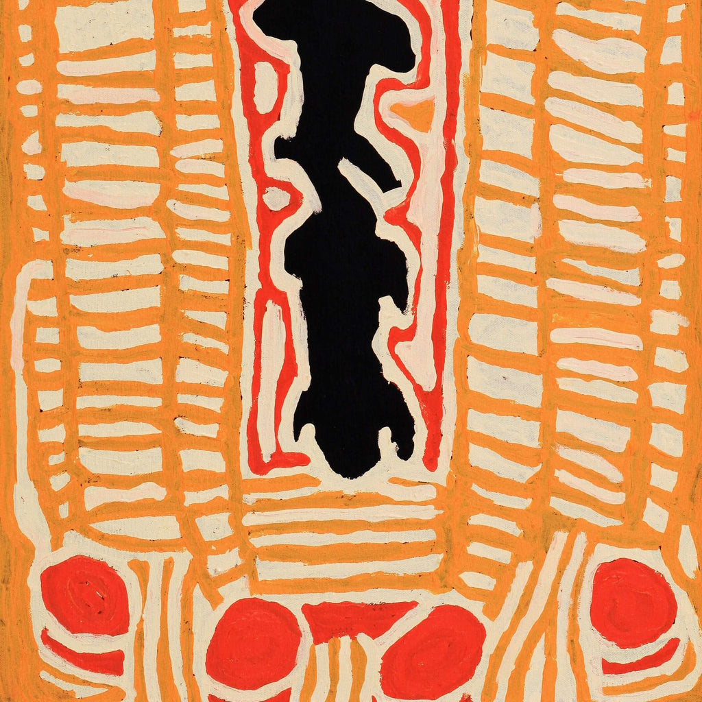 Aboriginal Artwork by Alice Nampitjinpa Dixon, Tjilkamala - Porcupine rockhole, 90x50cm