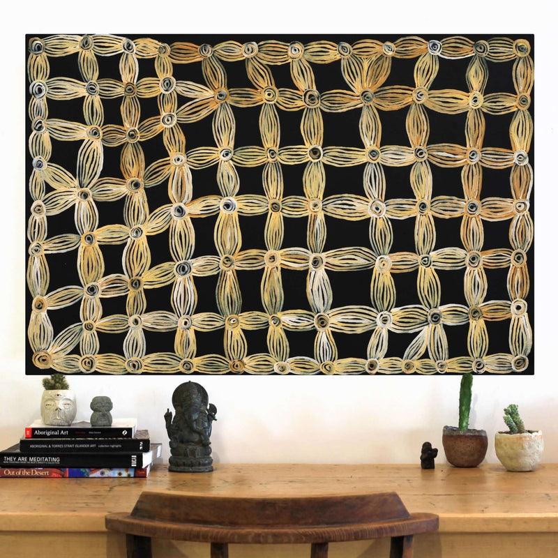 Aboriginal Artwork by Alison Watson, Kapi Tjurkurpa Kumanara Bore, 91x61cm