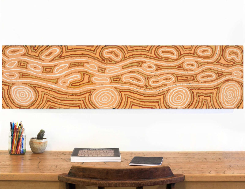 Aboriginal Artwork by Amanda Nakamarra Curtis, Lappi Lappi Dreaming, 122x30cm