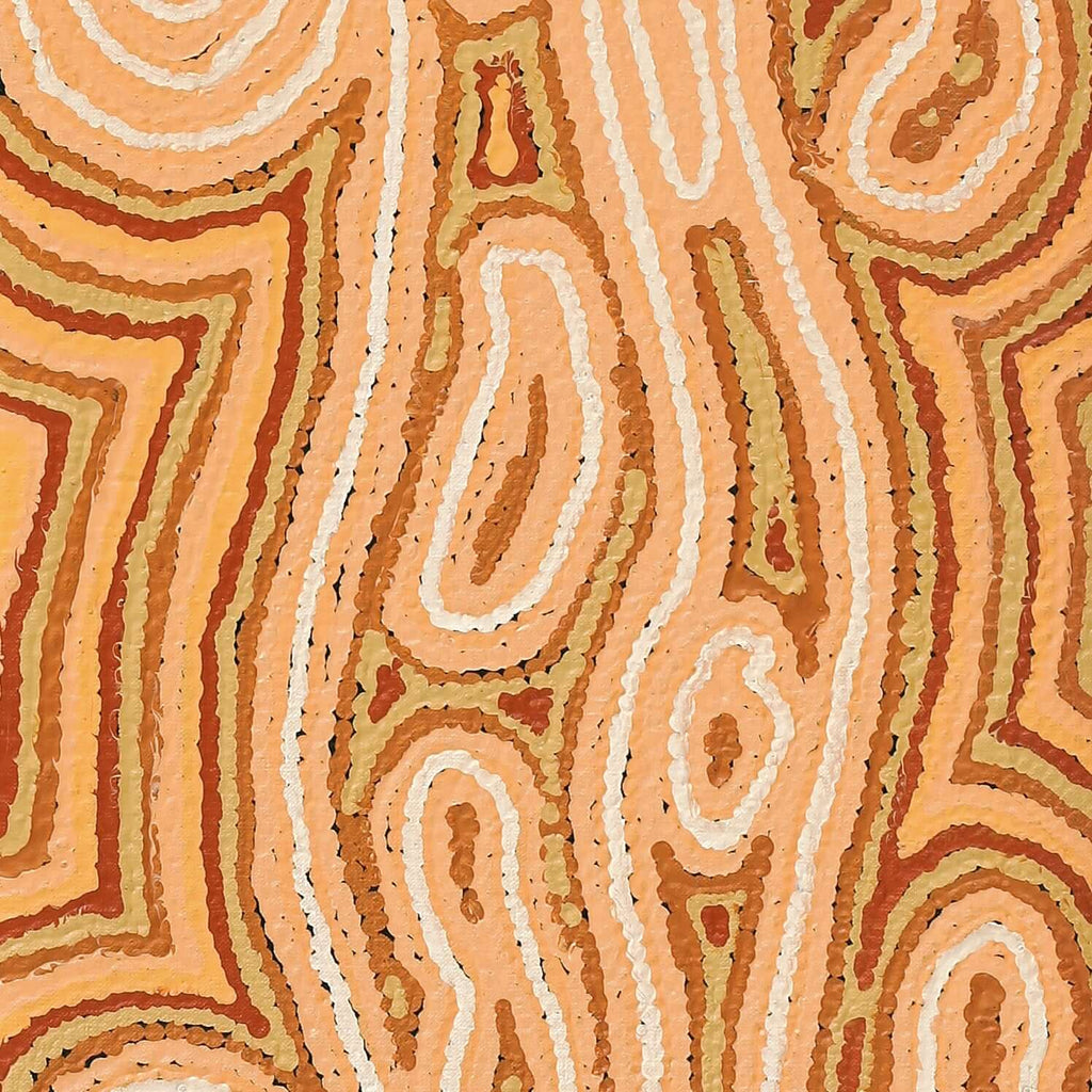 Aboriginal Artwork by Amanda Nakamarra Curtis, Lappi Lappi Dreaming, 122x30cm - ART ARK®