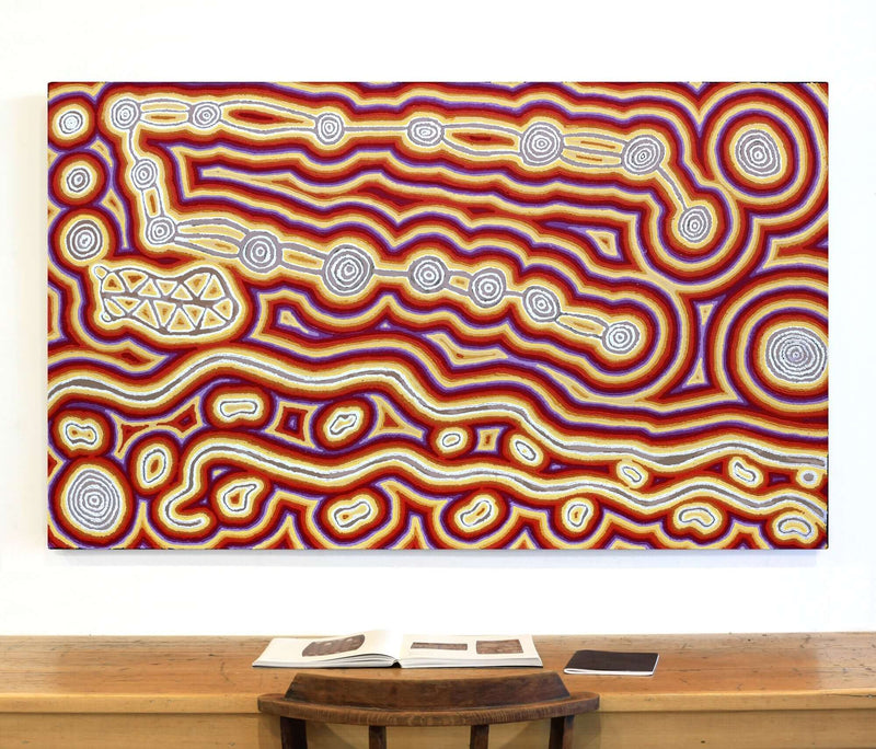 Aboriginal Artwork by Amanda Nakamarra Curtis, Lappi Lappi Dreaming, 152x91cm