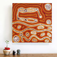 Aboriginal Artwork by Amanda Nakamarra Curtis, Lappi Lappi Dreaming, 46x46cm