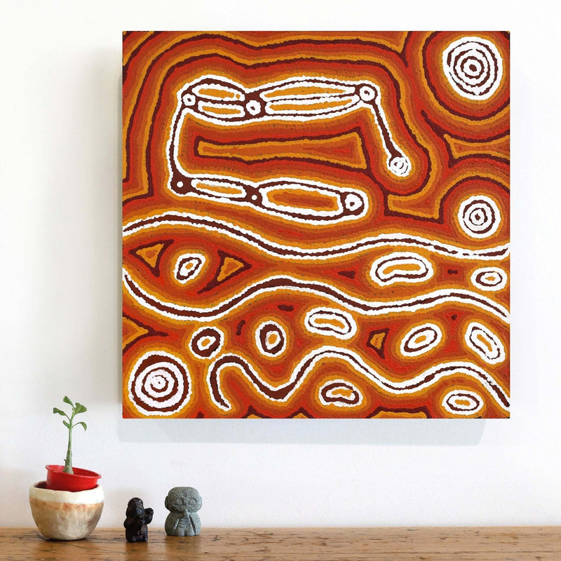 Aboriginal Artwork by Amanda Nakamarra Curtis, Lappi Lappi Dreaming, 46x46cm