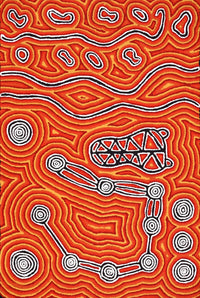 Aboriginal Artwork by Amanda Nakamarra Curtis, Lappi Lappi Dreaming, 91x61cm
