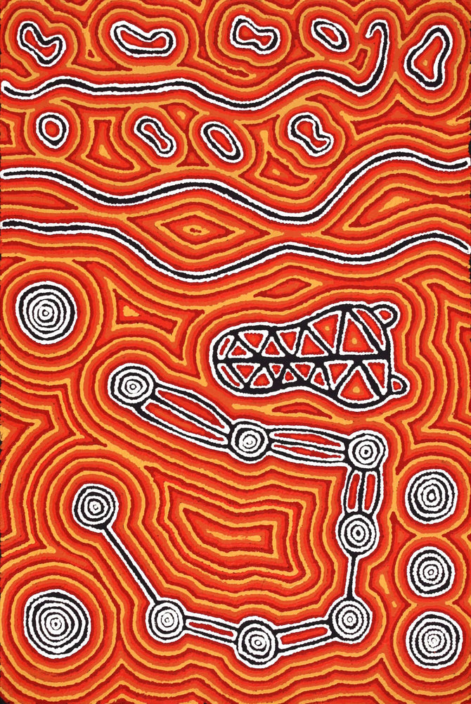 Aboriginal Artwork by Amanda Nakamarra Curtis, Lappi Lappi Dreaming, 91x61cm
