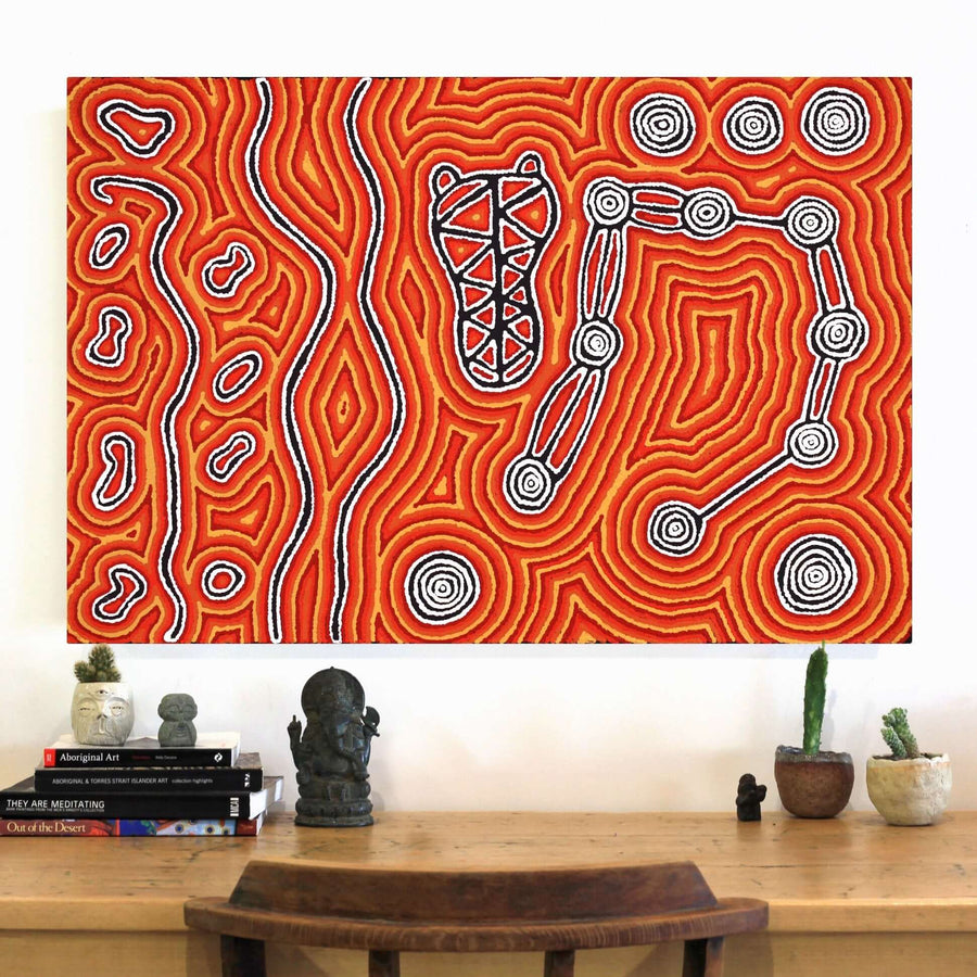 Aboriginal Artwork by Amanda Nakamarra Curtis, Lappi Lappi Dreaming, 91x61cm