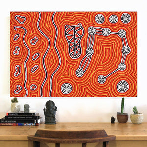 Aboriginal Art by Amanda Nakamarra Curtis, Lappi Lappi Dreaming, 91x61cm - ART ARK®
