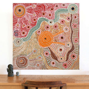 Aboriginal Art by Angela Watson, Minyma Kutjara, 91x91cm - ART ARK®