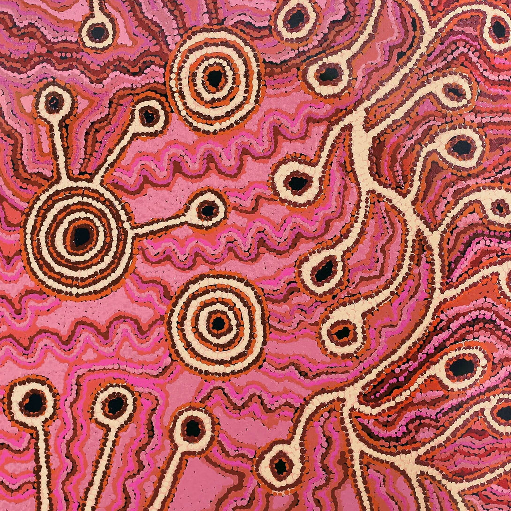 Aboriginal Art by Angela Watson, Minyma Kutjara, 91x91cm - ART ARK®