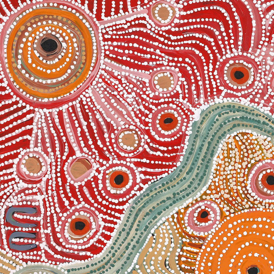 Aboriginal Artwork by Angela Watson, Minyma Kutjara, 91x91cm