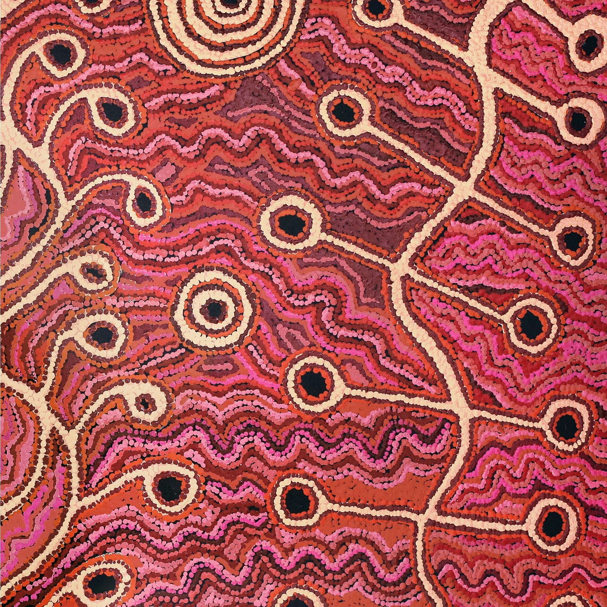 Aboriginal Art by Angela Watson, Minyma Kutjara, 91x91cm - ART ARK®