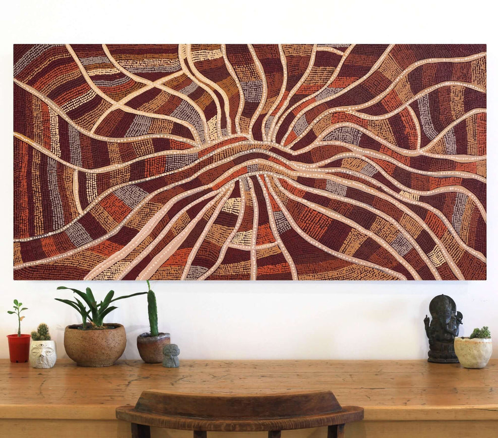 Aboriginal Artwork by Angela Watson, Walka Wiru Ngura Wiru, 122x61cm