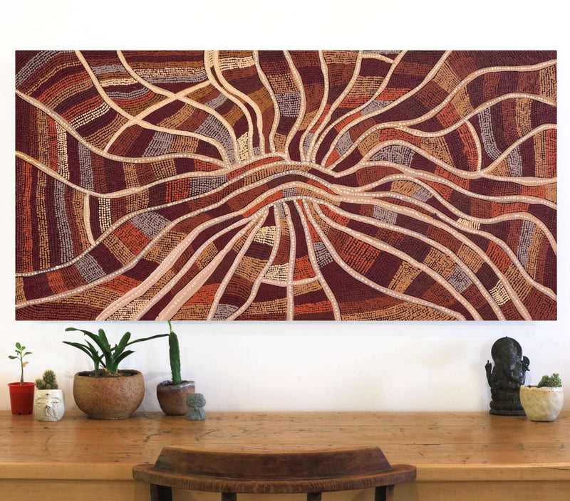 Aboriginal Artwork by Angela Watson, Walka Wiru Ngura Wiru, 122x61cm