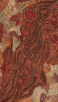 Aboriginal Art by Angelina Nampijinpa Tasman, Ngapa Jukurrpa (Water Dreaming) - Pirlinyarnu, 107x61cm - ART ARK®