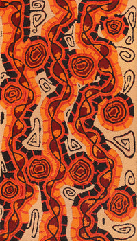 Aboriginal Artwork by Angelina Nampijinpa Tasman, Ngapa Jukurrpa (Water Dreaming) - Pirlinyarnu, 107x61cm