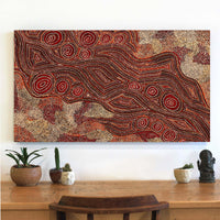 Aboriginal Art by Angelina Nampijinpa Tasman, Ngapa Jukurrpa (Water Dreaming) - Pirlinyarnu, 107x61cm - ART ARK®