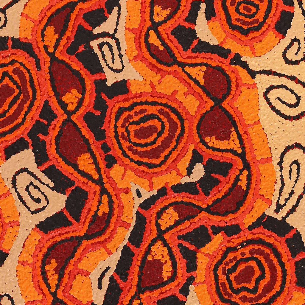 Aboriginal Art by Angelina Nampijinpa Tasman, Ngapa Jukurrpa (Water Dreaming) - Pirlinyarnu, 107x61cm - ART ARK®