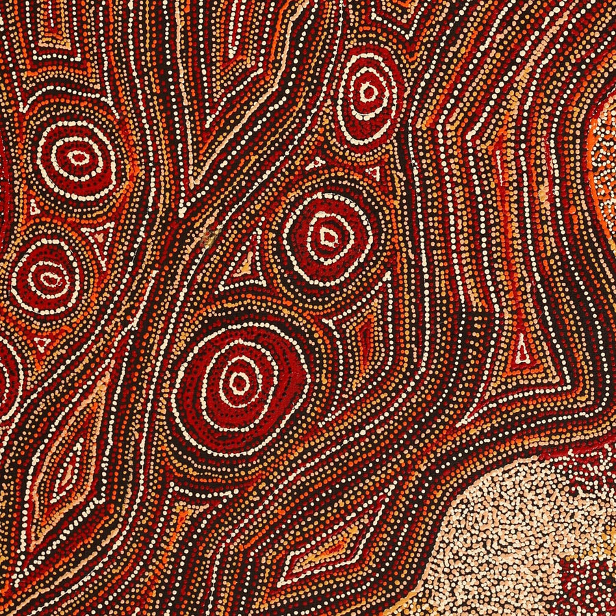 Aboriginal Artwork by Angelina Nampijinpa Tasman, Ngapa Jukurrpa (Water Dreaming) - Pirlinyarnu, 107x61cm