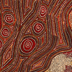 Aboriginal Artwork by Angelina Nampijinpa Tasman, Ngapa Jukurrpa (Water Dreaming) - Pirlinyarnu, 107x61cm - ART ARK®