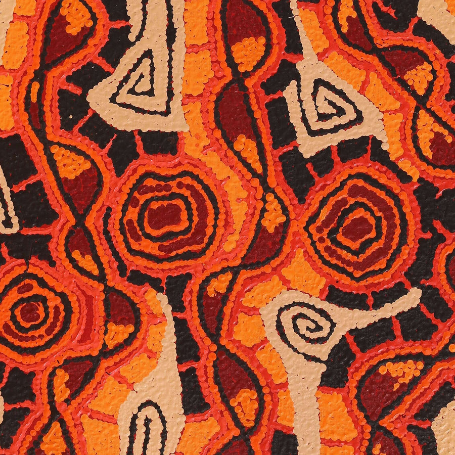 Aboriginal Artwork by Angelina Nampijinpa Tasman, Ngapa Jukurrpa (Water Dreaming) - Pirlinyarnu, 107x61cm