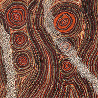 Aboriginal Artwork by Angelina Nampijinpa Tasman, Ngapa Jukurrpa (Water Dreaming) - Pirlinyarnu, 122x46cm