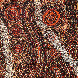Aboriginal Artwork by Angelina Nampijinpa Tasman, Ngapa Jukurrpa (Water Dreaming) - Pirlinyarnu, 122x46cm - ART ARK®