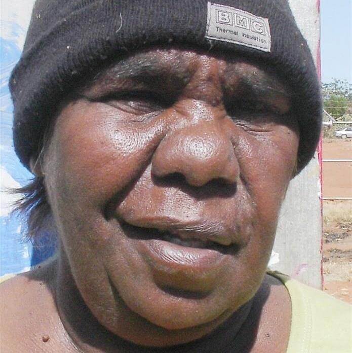 Aboriginal Artwork by Angelina Nampijinpa Tasman, Ngapa Jukurrpa (Water Dreaming) - Pirlinyarnu, 122x46cm