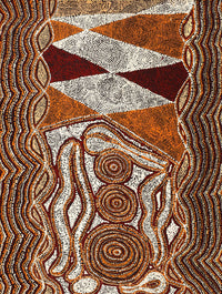 Aboriginal Artwork by Angelina Nampijinpa Tasman, Ngapa Jukurrpa (Water Dreaming) - Pirlinyarnu, 61x46cm