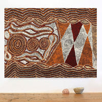 Aboriginal Artwork by Angelina Nampijinpa Tasman, Ngapa Jukurrpa (Water Dreaming) - Pirlinyarnu, 61x46cm