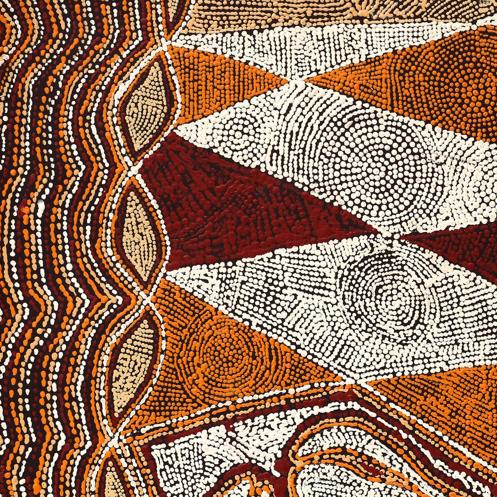 Aboriginal Artwork by Angelina Nampijinpa Tasman, Ngapa Jukurrpa (Water Dreaming) - Pirlinyarnu, 61x46cm