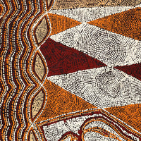 Aboriginal Artwork by Angelina Nampijinpa Tasman, Ngapa Jukurrpa (Water Dreaming) - Pirlinyarnu, 61x46cm
