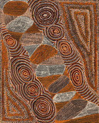 Aboriginal Artwork by Angelina Nampijinpa Tasman, Ngapa Jukurrpa (Water Dreaming) - Pirlinyarnu, 76x61cm
