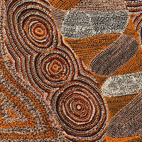 Aboriginal Artwork by Angelina Nampijinpa Tasman, Ngapa Jukurrpa (Water Dreaming) - Pirlinyarnu, 76x61cm