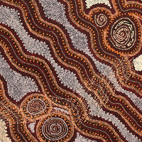 Aboriginal Artwork by Angelina Nampijinpa Tasman, Ngapa Jukurrpa (Water Dreaming) - Pirlinyarnu, 76x76cm
