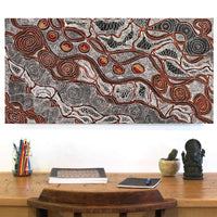 Aboriginal Artwork by Angelina Nampijinpa Tasman, Ngapa Jukurrpa (Water Dreaming) - Pirlinyarnu, 91x46cm
