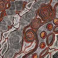 Aboriginal Artwork by Angelina Nampijinpa Tasman, Ngapa Jukurrpa (Water Dreaming) - Pirlinyarnu, 91x46cm