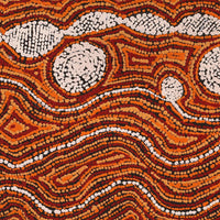 Aboriginal Artwork by Angeline Nampijinpa Tasman, Ngapa Jukurrpa (Water Dreaming) - Pirlinyarnu, 107x30cm
