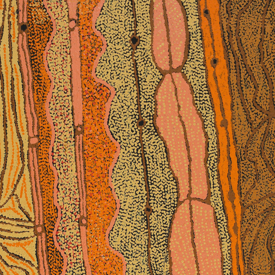 Aboriginal Artwork by Angkaliya Nelson, Kungkarangkalpa (Seven Sisters Story), 122x61cm