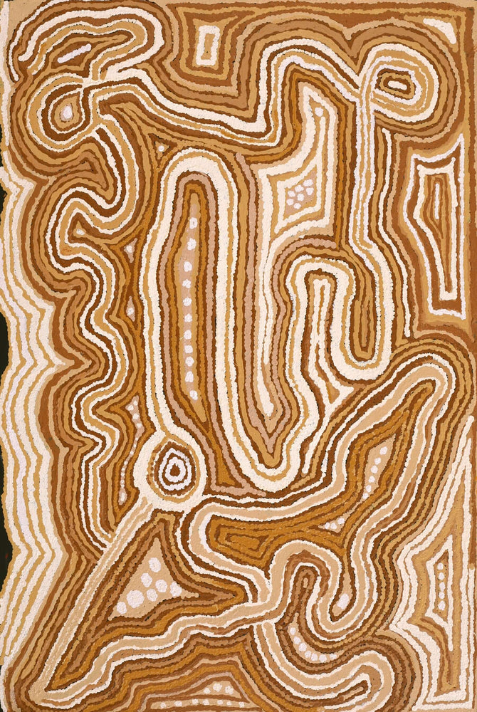 Aboriginal Artwork by Angkaliya Nelson, Kungkarangkalpa (Seven Sisters Story), 91x61cm