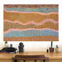 Aboriginal Artwork by Angkaliya Nelson, Kungkarangkalpa (Seven Sisters Story), 91x61cm