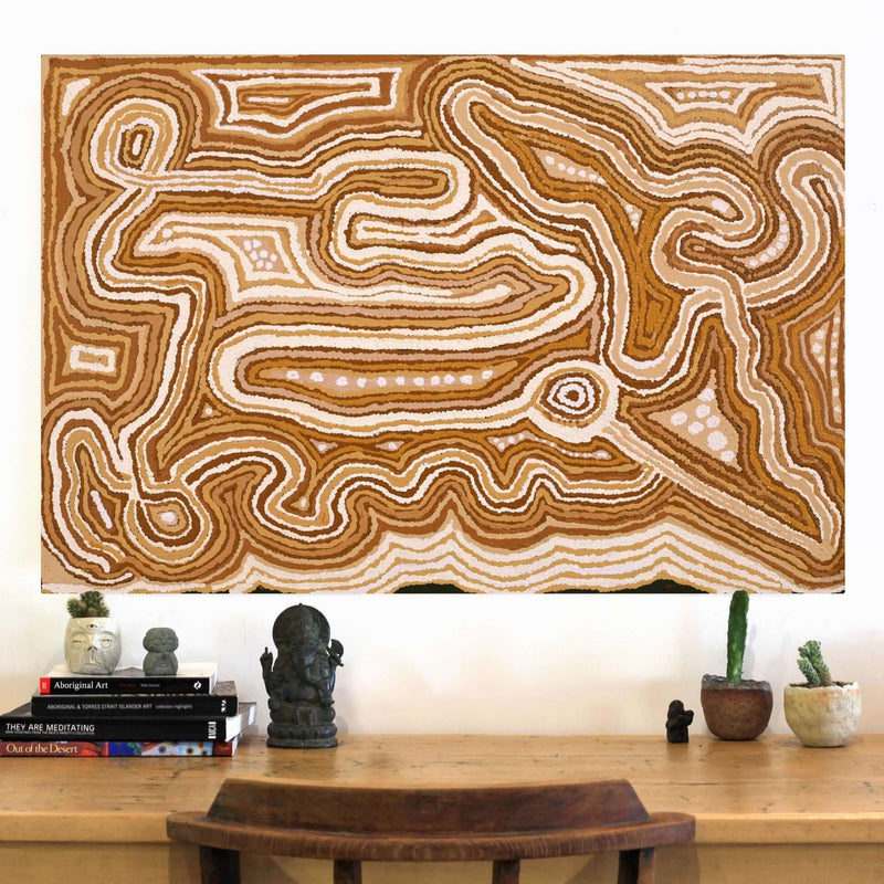 Aboriginal Artwork by Angkaliya Nelson, Kungkarangkalpa (Seven Sisters Story), 91x61cm